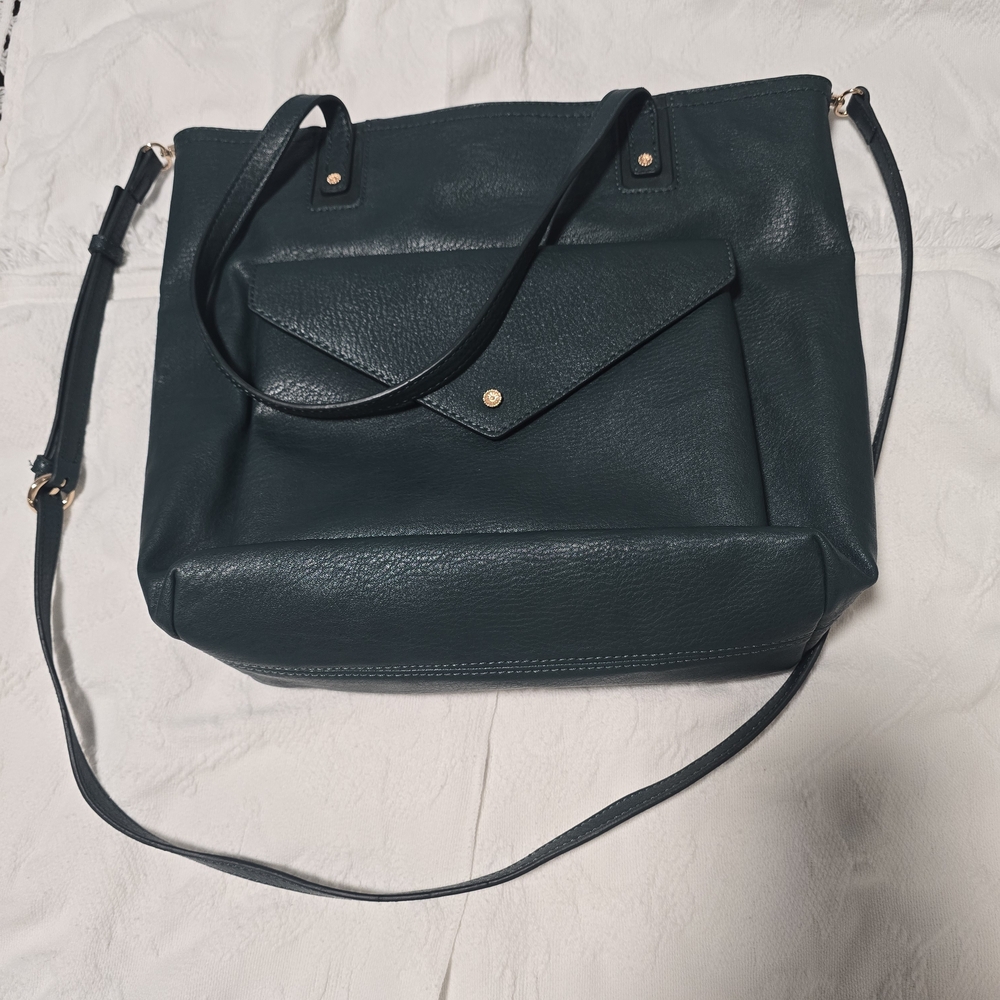 LC Lauren Conrad Dark Green Tote Bag